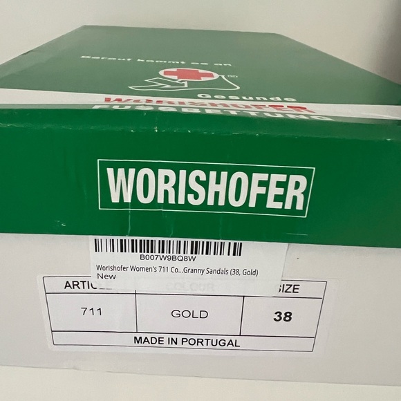 Worishofer NWT sandals style 711 size 7 1/2 EU/38. 
Gold leather upper. - Picture 7 of 7